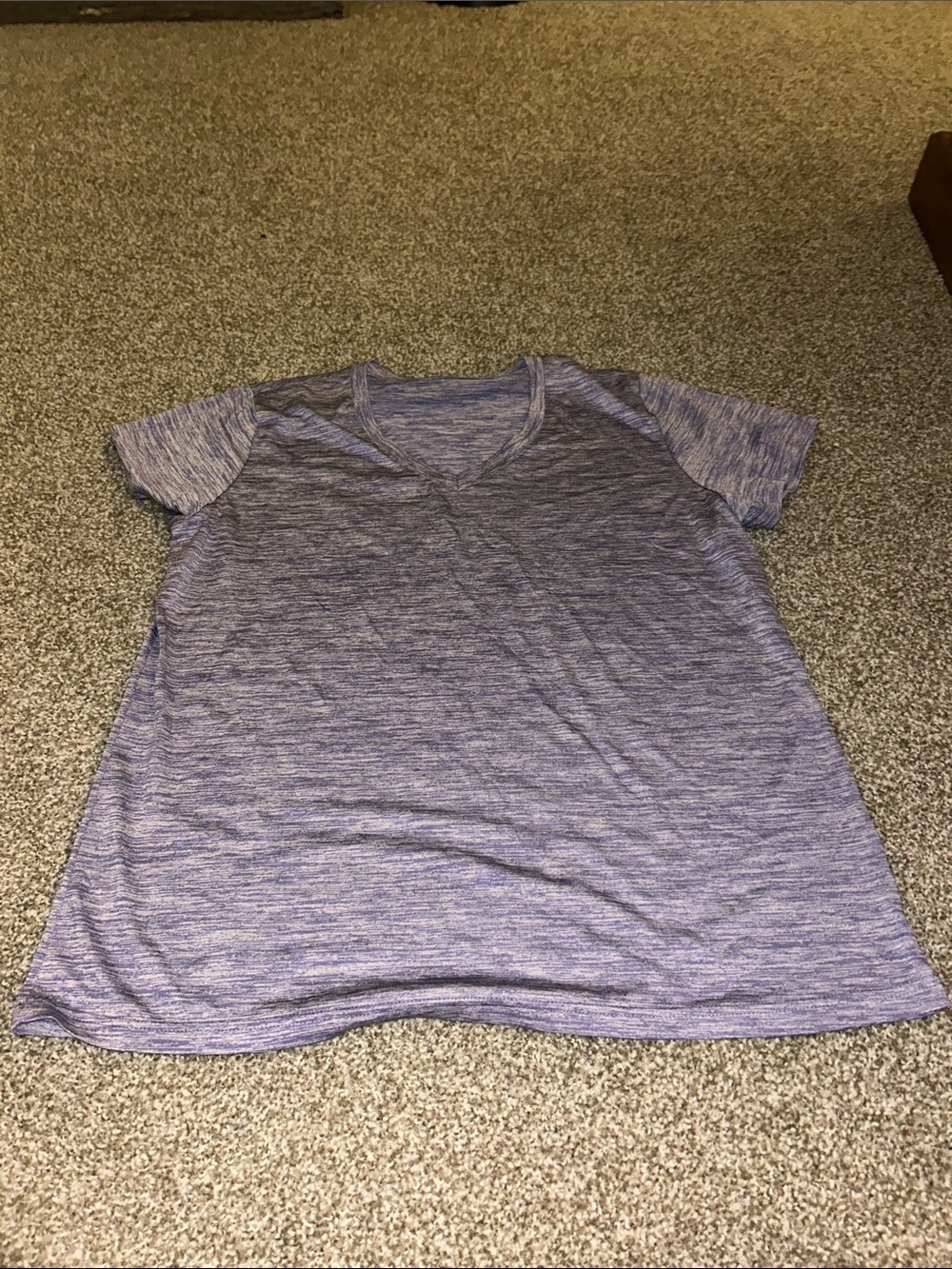 Amazon Women’s Short Sleeve V-Neck Tee in Heathered Purple